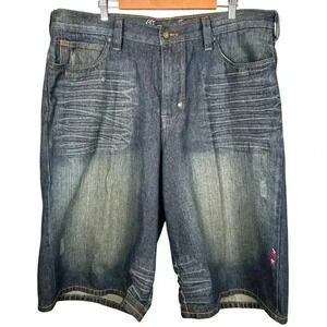 Men's Coogi Heritage‎ Embroidered Patch Cotton Denim Jean Y2K Shorts Size 40